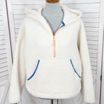 Wild Fable  Faux Sherpa Half Zip Pullover Hoodie Anorak Jacket Cream Small Photo 0