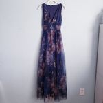 Baltic Born  Kamila Dark Blue Floral Tulle  Sleeveless Maxi Dress Photo 2