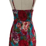 Xhilaration Women’s Size XS Floral Dress Smocked Back Red Blue Multicolor #11•4 Photo 3