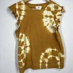 Anthropologie  T.La Ruffle Sleeve Sweatshirt Top Small S Tie Dye Marigold Cream Photo 0