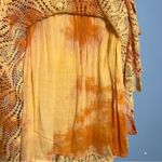 Sol Crochet Tie Dye Maxi Skirt Long Flowy Boho Hippie Orange Women’s Size XL Photo 3