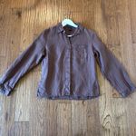 E.Col.o.gie brown 100% linen hidden button blouse M Brown Size M Photo 5