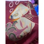 Vintage Macho Maroon Printed Scarf With Abstract & Calligraphy Design Red Size L Photo 3