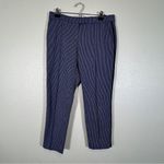 Akris Punto  Blue Striped Ankle Straight Leg Trouser Dress Pants Womens 8 Preppy Photo 13