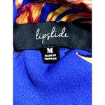 Lipslide Medium Royal Blue Floral Button Up Shirt Tropical Resort City Chic Orange Photo 5