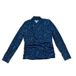 Kenneth Cole blue black ruched blouse sz PM Photo 5