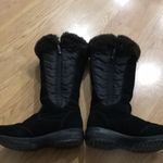 Lands' End Lands’ End Tall Black Suede Faux Fur Trimmed Boots Photo 1