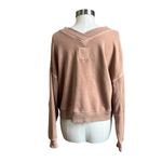 Aerie Brown Cropped Oversized Long Sleeve V Neck Sweater Size XS Photo 1