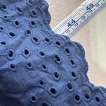 Uniqlo  Blue Cotton Eyelet Smocked Tiered Midi Dress XS 100% Cotton Photo 10