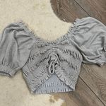 Urban Outfitters Glitter Silver Smocked Crop Top Photo 5