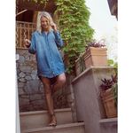 Frank & Eileen  Mary Mini Shirtdress Distressed Vintage Wash Denim XXS EUC Photo 8