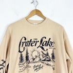 Urban Outfitters Crater Lake Overdyed Crew Neck Sweatshirt Small Yellow Oregon Photo 3