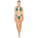 Agua Bendita Elsa Bikini Bottoms in Green Medium New Womens Swimsuit Photo 4