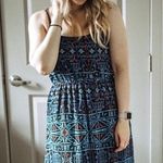 Forever 21 Tribal Boho Dot Pattern Spaghetti Strap Lined Maxi Dress Size S Photo 4