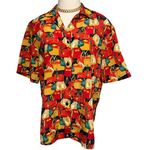 Vintage 90s Nicola purse bag print novelty short sleeve blouse size medium M Photo 0