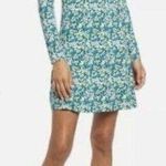 BP NWT by Nordstrom Green Floral Knit Long Sleeve V-Neck Sustainable Dress - Sma Photo 0