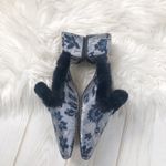 Sam Edelman 🆕 Women's Blue Adair 2 Faux Fur Floral Jacquard Mules 6.5 New Photo 2