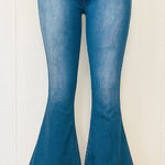 FOR THE REPUBLIC  Blue Flare Jeans with Fringe Detail Photo 0