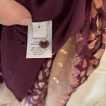 Ulla Johnson Aurelie Dress Bordeaux Purple SILK Metallic Handkerchief Hem Size 4 Photo 9