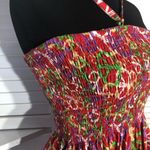 Vintage Y2K Red Peace Sign Halter Mini Dress Photo 5