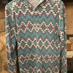 Red Camel Hoodie Aztec Patterned in Teal and Maroon MEDIUM Great feeling and looks!! Photo 0