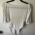 Free People  White Fitted Asymmetrical Bodysuit Photo 0