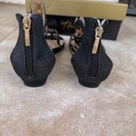 Thalia Sodi  Black & Metallic Shimmer Thong Style Embellished Sandal Photo 3