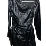 Micas Shop Black Faux Leather Long Sleeve Party Mini Dress XL Photo 0