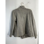 Womans Ronan Chen Size 4 Taupe Assymetric Button Down Fleece Jacket Tan Photo 1