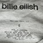 Billie Eilish  2021 Happier Than Ever Tee Crew Neck Cotton Cloud Tour Gray Small Photo 1
