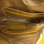 Calvin Klein  Sadia oatmeal Canvas yellow trim Hobo Shoulder Bag Women's 14”x11”‎ Photo 9