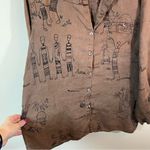 Chico's Chico’s Design Women’s Brown 100% Linen Button Down Shirt Large Lagenlook Photo 3