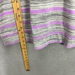 Talbots T by XL Top Striped Gray Purple Drawstring Hem Slouchy Soft Knit Comfy Photo 3