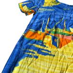 Jams World Low Tide Beach Sailboat Boat Print Dress Maxi Short Sleeve Sz Medium Photo 5