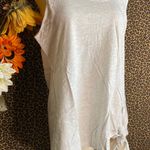 Doe & Rae ✅3/$30✅NWT  Light Grey Side Embroidered Front Tie Cotton Tank Top SM Photo 2