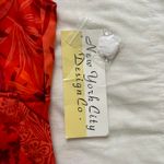 90s deadstock vintage Ny & Co Orange red floral print silk tank top sequins Size M Photo 3