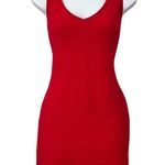 St. John  Red Textured Knit Sleeveless Bodycon Dress, Size 6 Photo 0