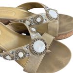 Kenneth Cole REACTION BEADED GOLD WEDGE SANDALS SZ. 8 EUC Photo 4