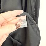 All Things Golden Black Satin Wrap Mini Dress Size M Photo 3