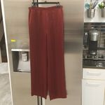 St. John ππ Liquid Satin Pant Elastic Back Pull-On Wide-Leg Oxblood Red M NWOT Photo 3