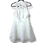 Lulus  NWOT Beloved Blossoming White 3D Floral Halter Backless Mini Skater Dress Photo 6
