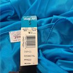 Vanity Fair  NWT old stock peacock blue long gown slip dress short sleeve size S. Photo 8