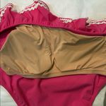 J.Crew  Seersucker Pink Ruffle One Shoulder White Swimsuit Size 8 NWT AJ650 Photo 5