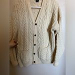 Vintage Peregrine Chunky Cable Knit Fisherman Wool Sweater Cardigan Sz XL Irish Photo 3