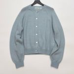 Doen Petra Alpaca Merino Wool Crewneck Button Knit Cardigan Sweater S Blue Photo 2