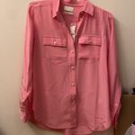J.Crew 100% silk pink button up shirt. 2 Photo 6
