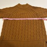 Madewell Mock Neck Chunky Knit Sweater Brown Rust Textured Ribbed Pattern Size M Photo 7
