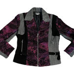 Nancy Bolen City Girl Motor Jacket 12 Artsy Herringbone Paisley Mixed Media Photo 0