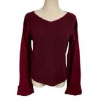 Vince Colorblock Cashmere Pullover Sweater in Black Cherry/ Merlot 100% Cashmere Photo 3