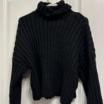 Topshop ‎ Black Ribbed Turtleneck Sweater Photo 0